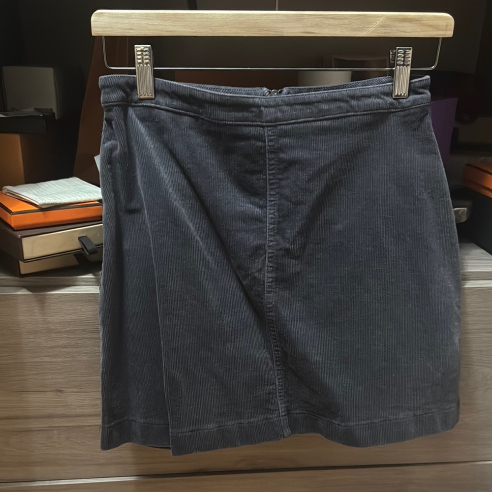 Gray Corduroy Skirt